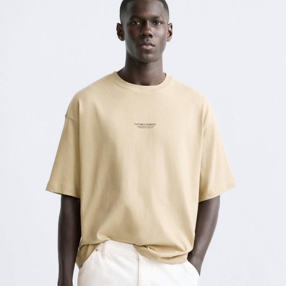 ZARA CONTRASTING PRINT T-SHIRT